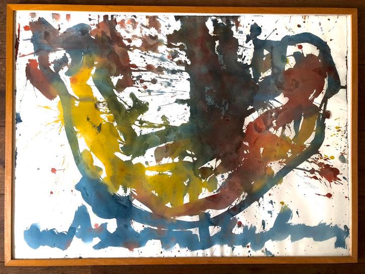 Anton Heyboer ‘kip’ olieverf op geschept papier, Antiek en Kunst, Kunst | Schilderijen | Modern, Ophalen