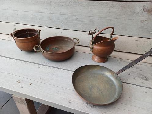 Vintage Koperen Potten & Pan - Verzamelobject, Antiek en Kunst, Antiek | Keukenbenodigdheden, Ophalen of Verzenden