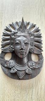 aziatische godin , masker 20 cm tropisch hard hout, Verzenden