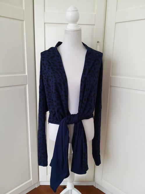 Juffrouw Jansen blauw panterprint vest vestje, maat L, Kleding | Dames, Truien en Vesten, Gedragen, Maat 42/44 (L), Blauw, Ophalen of Verzenden