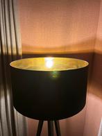 Zwarte stoffen lampenkap binnenkant goud, Ophalen, Zo goed als nieuw, Rond