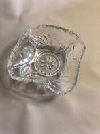 Kristallen schaal vierkant gegolfde bewerkte rand gegraveerd, Ophalen, Zo goed als nieuw, Vierkant, Glas