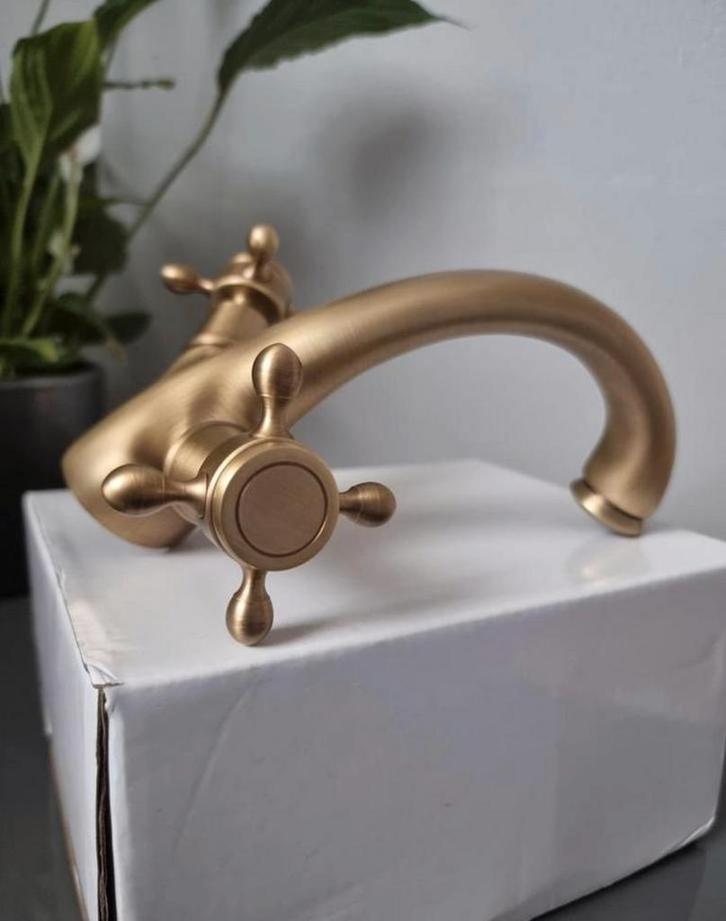 Landelijke wastafelkraan, retro, brons, badkamerkraan, Huis en Inrichting, Badkamer | Badtextiel en Accessoires, Nieuw, Overige typen