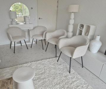 Boucle teddy zand  stoelen 4 st Loods 5 VT Wonen beschikbaar voor biedingen
