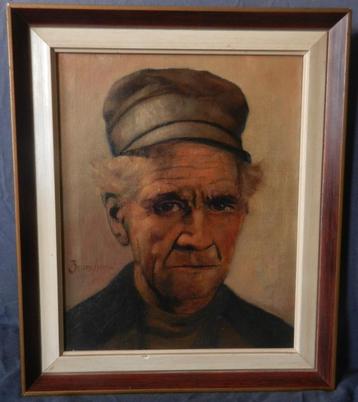 Olieverf op doek Katwijker visser Jeanne van Hall Brandsma beschikbaar voor biedingen