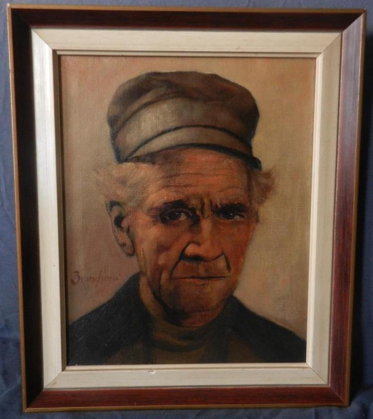 Olieverf op doek Katwijker visser Jeanne van Hall Brandsma, Antiek en Kunst, Kunst | Schilderijen | Klassiek, Ophalen of Verzenden