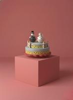 Vintage Houten Muziekdoos Bruidspaar op Taart, Antiek en Kunst, Ophalen of Verzenden