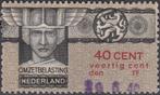 Nederland- 1921 - Omzetbelastingzegel - 40 Cent - Wilhelmina, Verzenden, T/m 1940, Gestempeld
