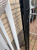 Zwarte Houten Jaloezieën 145 breedt en 155 lang, Ophalen, 100 tot 150 cm, Zwart, Zo goed als nieuw