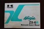 Kawasaki ZX-6R NInja 1998 motorcycle owner's manual ZX600G H, Motoren, Handleidingen en Instructieboekjes, Ophalen of Verzenden