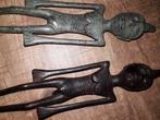 2 afrikaanse bronzen beeldjes man en vrouw, Antiek en Kunst, Kunst | Niet-Westerse kunst, Ophalen of Verzenden