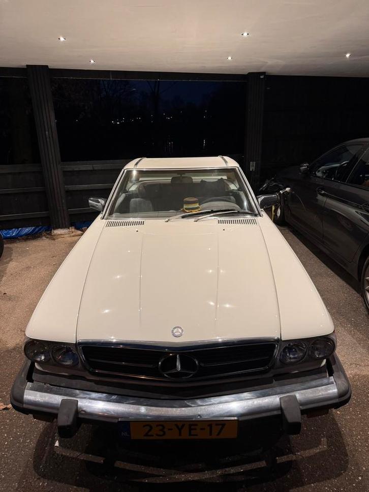 Cabrio Mercedes-Benz Mercedes 1976 klassieker Wit 450SL R107, Auto's, Mercedes-Benz, Particulier, SL, Airconditioning, Benzine