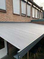 Antraciet zonnescherm 5,5m breed, zo goed als nieuw!, Tuin en Terras, Zonneschermen, Ophalen, 450 cm of meer, Elektrisch, Zo goed als nieuw
