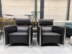 2 Als nieuw Leolux Goncharov Fauteuils zwart Design Stoel