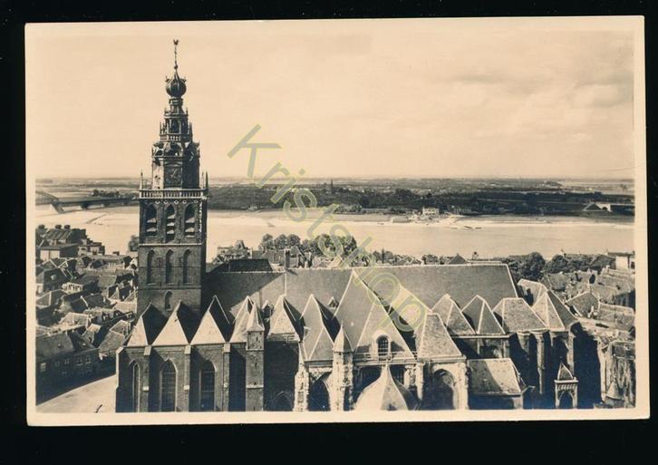 Nijmegen - St Stevenskerk en Gezicht op Lent [KRST009-0827, Verzamelen, Ansichtkaarten | Nederland, Ongelopen, Gelderland, 1940 tot 1960