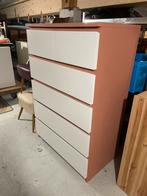 Gepimpte IKEA Ladekast Terracotta/Wit, Overige materialen, Gebruikt, Met lade(s), 25 tot 50 cm