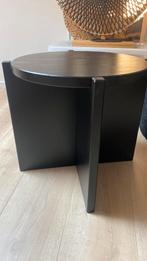 Bijzettafel zwart rond hout, Huis en Inrichting, Tafels | Bijzettafels, Ophalen, Rond, Minder dan 55 cm, 45 tot 60 cm