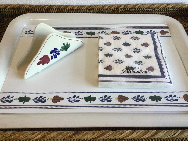 Boerenbont Boch België (Servet houder en Servetten), Huis en Inrichting, Keuken | Servies, Zo goed als nieuw, Overige typen, Boerenbont
