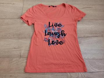 TOM TAILOR oranje T-shirt met opdruk maat S ~ TH0032 beschikbaar voor biedingen