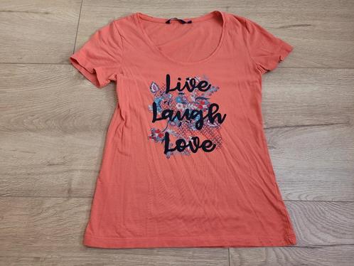 TOM TAILOR oranje T-shirt met opdruk maat S ~ TH0032, Kleding | Dames, T-shirts, Gedragen, Maat 36 (S), Oranje, Korte mouw, Ophalen of Verzenden