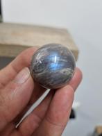 Bol van maansteen met zonnesteen en blauwe flash, Ophalen of Verzenden, Mineraal