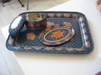 Oud blauw 3 delige thee setje metaal samen €10.00, Antiek en Kunst, Antiek | Speelgoed, Ophalen of Verzenden