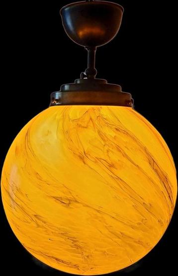 Grote Artdeco gemarmerde bol hanglamp beschikbaar voor biedingen