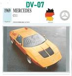 Dv7 autokaart mercedes c111 ( 1969 ), Ophalen of Verzenden, Zo goed als nieuw, Auto's