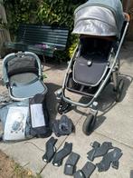 Uppababy vista kleur grijs met veel accessoires, Gebruikt, Combiwagen, Verstelbare duwstang, Ophalen