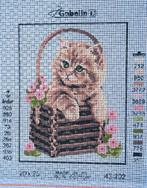 Cado 2 voorbedrukte borduurstramiens  poesjes  laatste, Ophalen of Verzenden, Nieuw, Handborduren, Onderdeel of Toebehoren