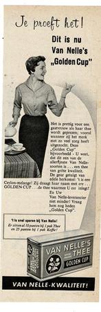 3 Originele Thee advertenties 2x VAN NELLE 1x KAHREL, Verzenden, Zo goed als nieuw, Overige typen