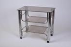Serveerkast trolley drankkast audio kast Chrome Rookglas 70s, Huis en Inrichting, Kasten | Dressoirs, Ophalen of Verzenden, 25 tot 50 cm