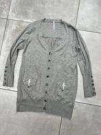 MARCCAIN GRIJS FIJN GEBREID WOLLEN CASHMERE WOL VEST MAAT 44, Kleding | Dames, Truien en Vesten, Maat 42/44 (L), Ophalen of Verzenden