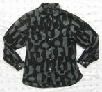 Opus blouse, zwart groen, kaki, geometrische print, maat 38, Maat 38/40 (M), Ophalen of Verzenden, Zo goed als nieuw, Opus