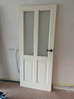 2 x Massief houten opdekdeur met melkglas 83x201,5, Doe-het-zelf en Verbouw, Deuren en Horren, Ophalen, Gebruikt, 80 tot 100 cm
