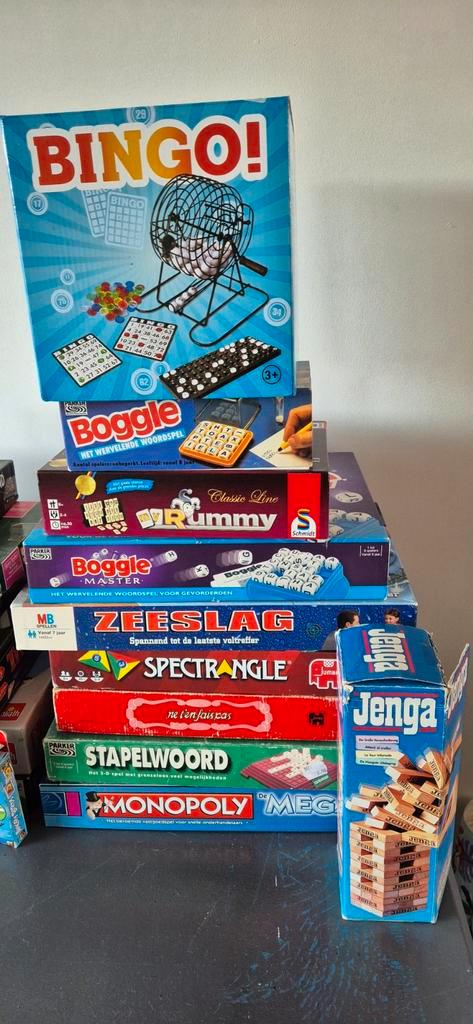 Groot lot diverse bordspellen + pokerchip set, Hobby en Vrije tijd, Gezelschapsspellen | Bordspellen, Gebruikt, Een of twee spelers