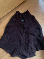 Vintage Wollen Poncho - Chocoladebruin, Kleding | Dames, Truien en Vesten, Bruin, Benetton, Maat 42/44 (L), Ophalen of Verzenden