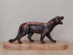 Art Deco panter van zamak op marmeren voet, Antiek en Kunst, Ophalen of Verzenden