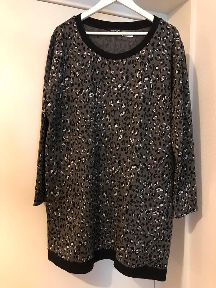 Norah panter print grijs zwart wit trui jurk mt 48 nieuw, Kleding | Dames, Grote Maten, Nieuw, Jurk, Zwart, Verzenden