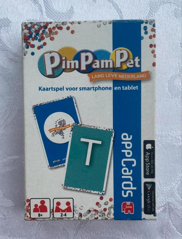 PIM PAM PET LANG LEVE NEDERLAND appCards, Hobby en Vrije tijd, Gezelschapsspellen | Overige, Zo goed als nieuw, Een of twee spelers