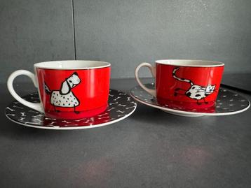 Könitz globetrotter cappuccino kopjes cat & dog beschikbaar voor biedingen