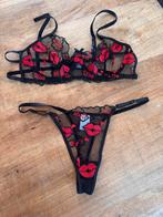 Zwarte lingerie., Kleding | Dames, Verzenden, Zwart, String