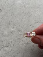 Mooie zilveren ring met roze steen, Nieuw, Ophalen of Verzenden, 17 tot 18, Roze