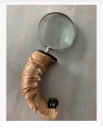Loep, vergrootglas met hoornen handvat, 26 cm, Hobby en Vrije tijd, Vergrootglazen, Loepen en Loeplampen, Vergrootglas of Loep