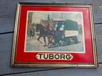 Tuborg Pilsener Bierreclamebord Vintage, Ophalen of Verzenden, Gebruikt, Reclamebord, Plaat of Schild, Overige merken