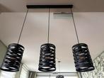 3 lichts stalen hanglamp zwart, Ophalen, Zo goed als nieuw, Metaal, Minder dan 50 cm