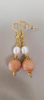 Parel, edelsteen oorbellen, Sieraden, Tassen en Uiterlijk, Oorbellen, Overige materialen, Hangers, Ophalen of Verzenden, Zo goed als nieuw