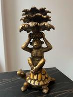 Aap op Schildpad Kandelaar Kaars - Luxe Uitstraling!, Ophalen of Verzenden, Zo goed als nieuw, Overige materialen