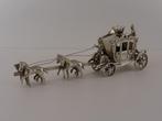 Zilveren miniatuur Koets met 4 paarden                  Z148, Ophalen of Verzenden, Zilver
