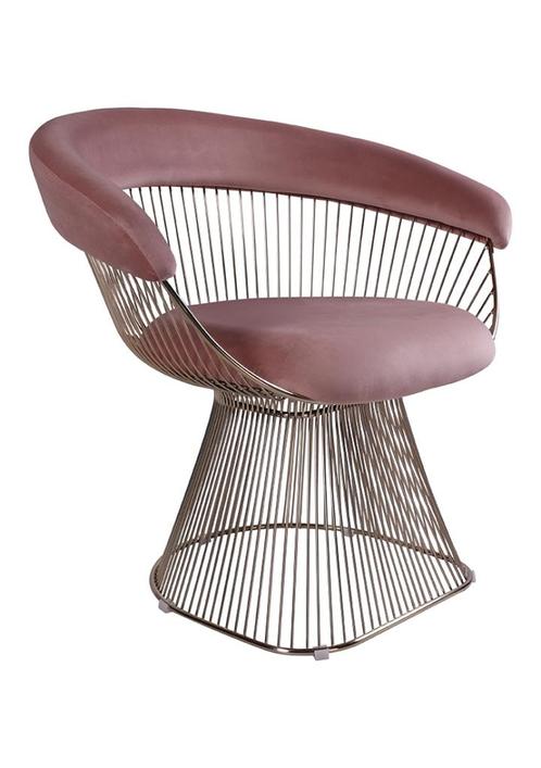 OHNO Wire Chair Armleunstoel - Roze, Huis en Inrichting, Stoelen, Nieuw, Eén, Overige materialen, Overige kleuren, Ophalen of Verzenden